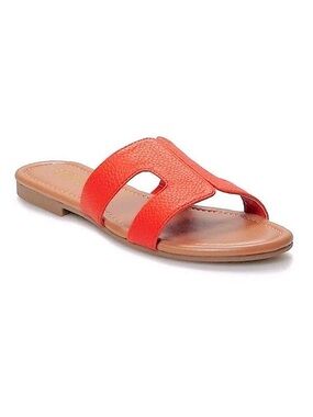 Sonoma Jeanette Orange Faux Leather Sandals Size Medium